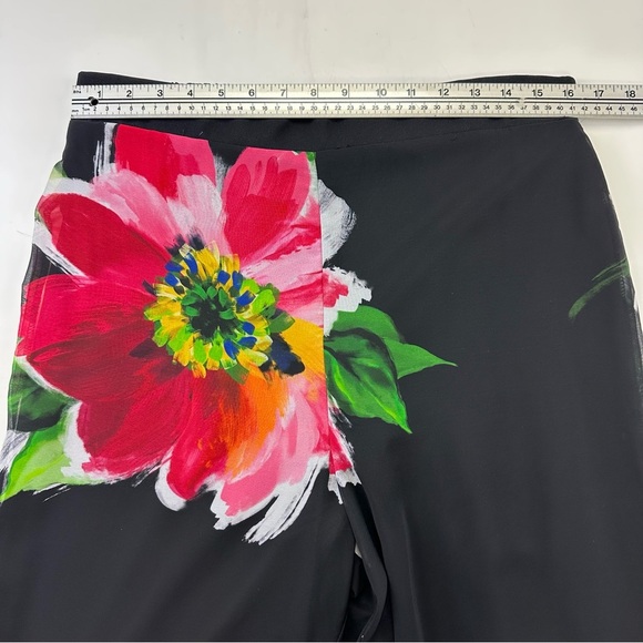 Frank Lyman floral chiffon wide leg women’s trousers Size 14 pull on Resortwear - Picture 7 of 15